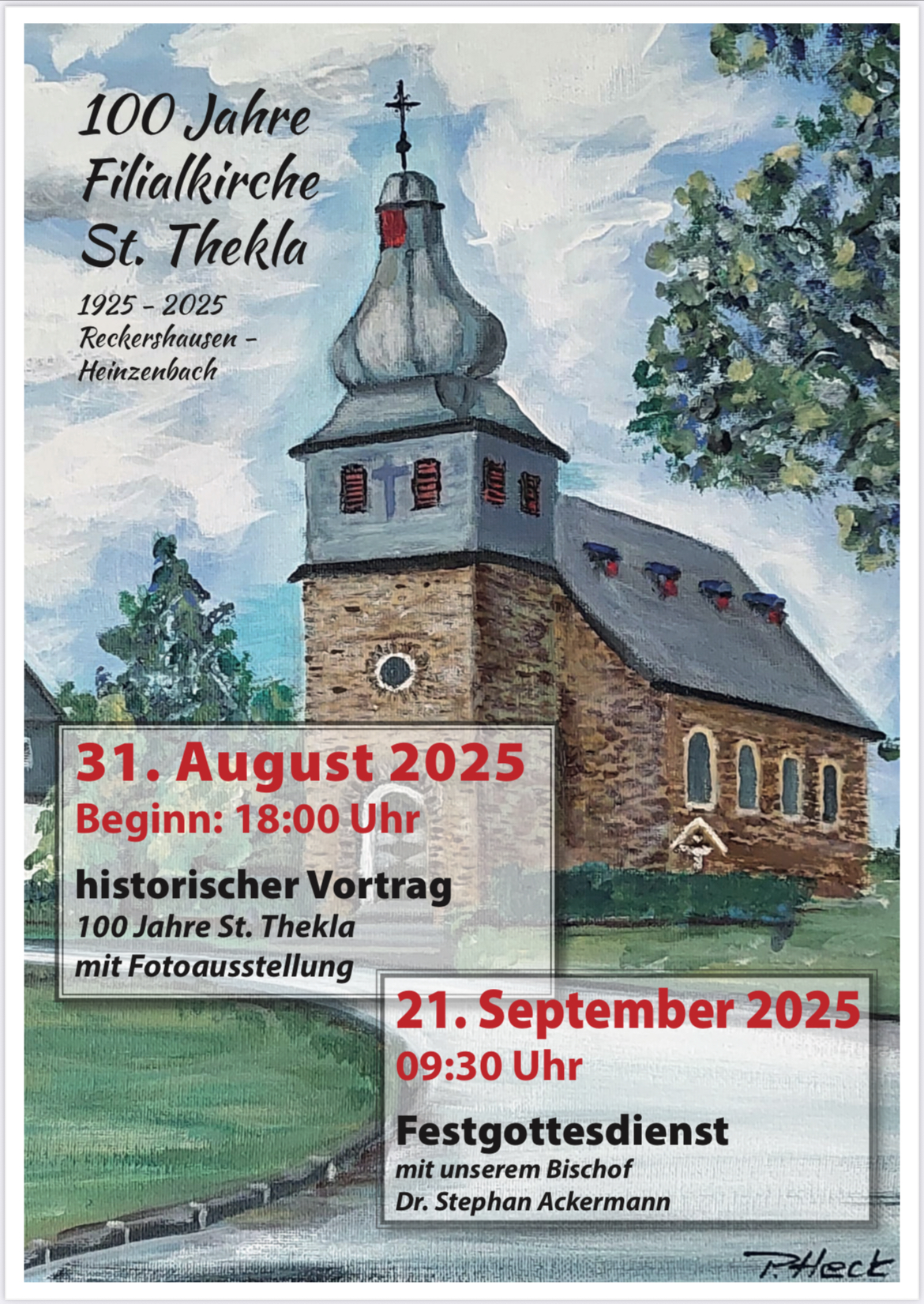 Bild: St. Thekla Reckershausen, gemalt von Paul Heck