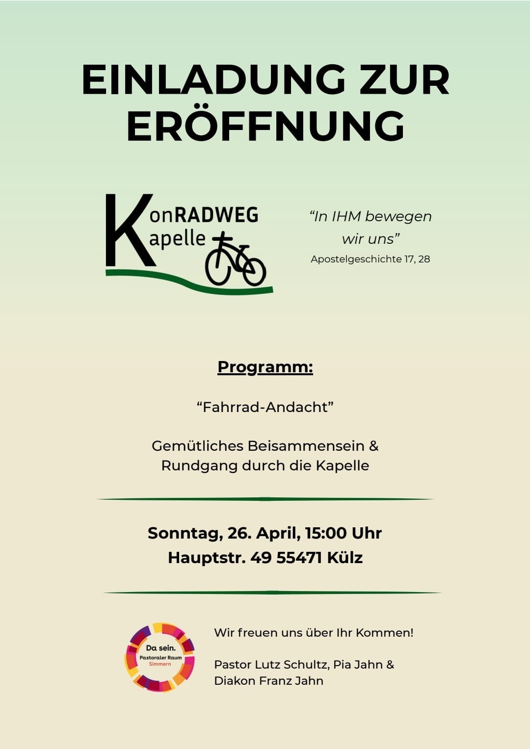 Eröffnung der KonRADWEG-Kapelle