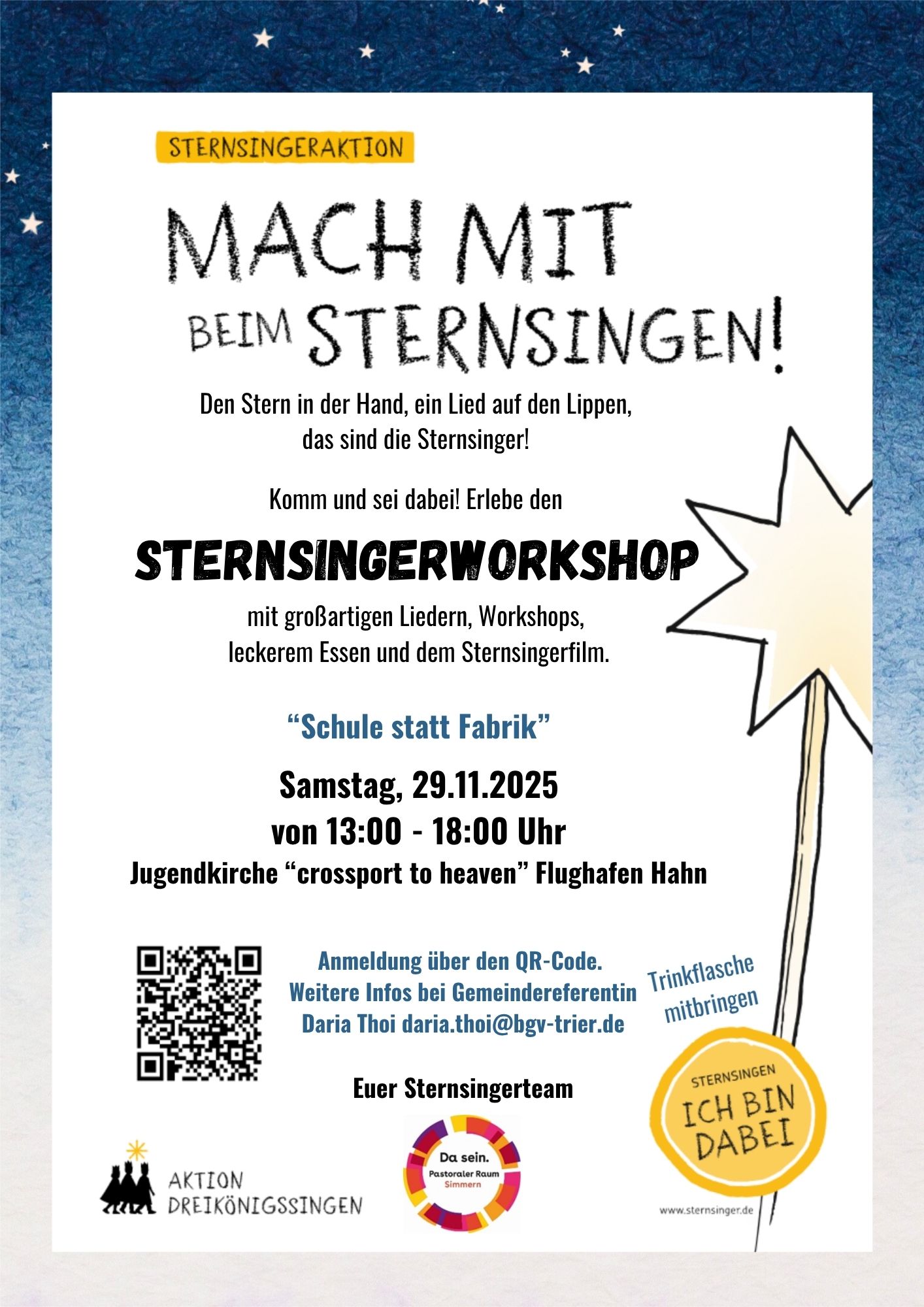 Plakat Sternsingerworkshop Nov. 2025